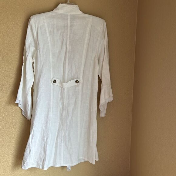 Soft Surroundings Jacket 100% linen ruffle S - Picture 2 of 9